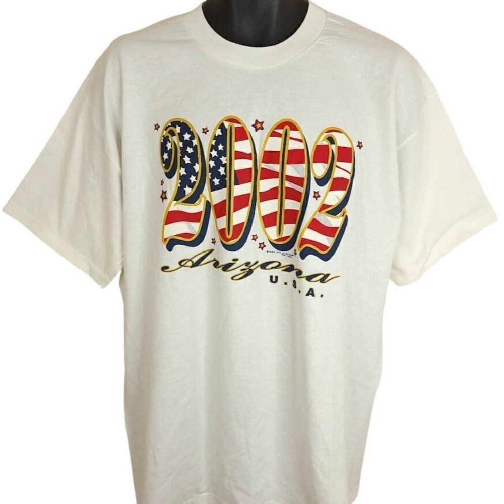 Arizona American Flag T Shirt Vintage Y2K 2002 Patriotic Patriotism Mens Large